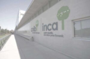 View of a building with blurred vision.